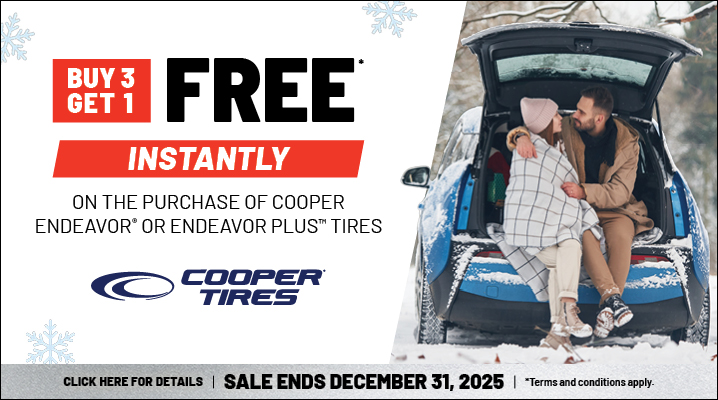 Cooper Tires Promotions: Buy 3 Get 1 Free